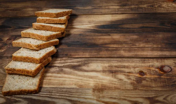 Pan Fresco Sin Gluten Rodajas Superficie Madera — Foto de Stock