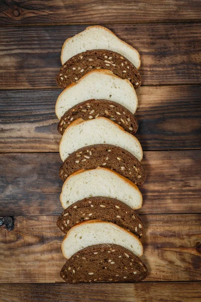 Pan Fresco Sin Gluten Rodajas Superficie Madera — Foto de Stock