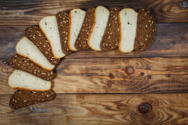 Sliced Fresh Gluten Free Bread Wooden Surface — Stock Photo, Image