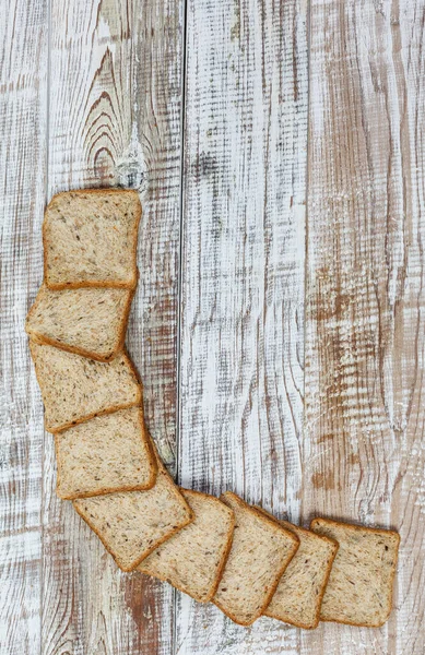 Fresh Gluten Free Bread Wooden Surface Provence Style — Stock Photo, Image