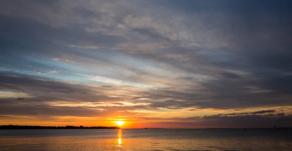 Dramatic Sunrise River Orange Sunrise — Stock Photo, Image