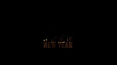 Golden Happy New Year 2026 Merry Christmas Banner, New Year 2026 Banner with Particles, Transparent Background, Alpha Channel
