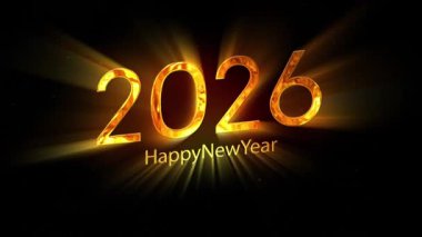 Golden Banner Happy New Year 2026