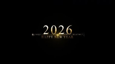 Happy New Year 2026, alpha channel, transparent background