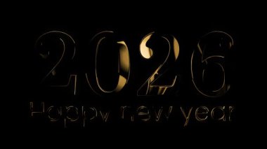 Happy New Year 2026 banner, New Year banner, transparent background, alpha channel