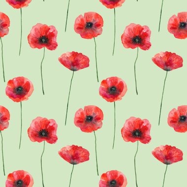 Yeşil, elle çizilmiş şekil üzerinde haşhaş ile Seamless modeli