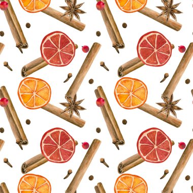 Kış baharat. Tarçın rulo, portakal, Yıldız anason karanfil biber