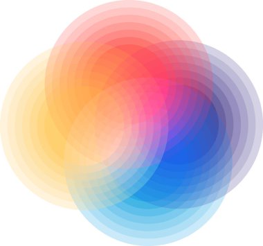 Canlı renk daireleri gökkuşağı gradyan deseni