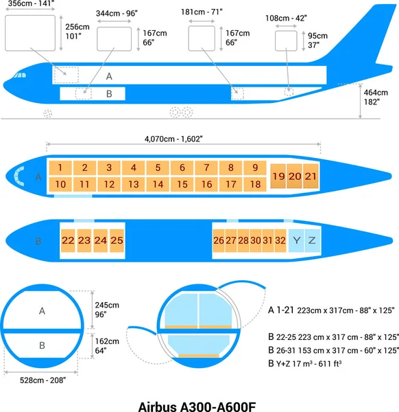 Airbus A300 A600F Guía Aviones Carga — Vector de stock