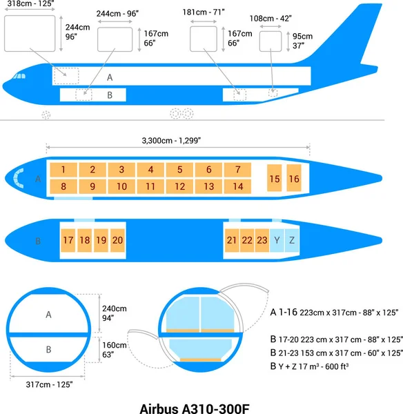 Airbus A310 300F Frachtflugzeugführer — Stockvektor
