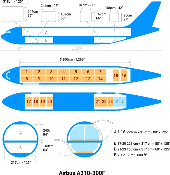 Airbus A310 300F Cargo Aircraft Guide — Stock vektor