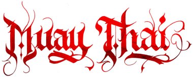 Muay Thai boks kaligrafi dövme harfleri