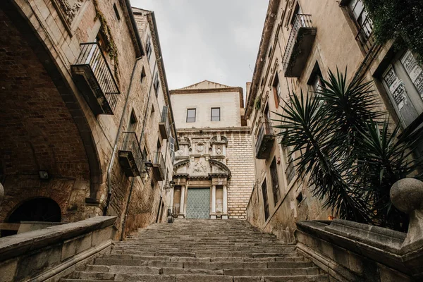 Gerona Spain Houses Old District View Top City — Stock Photo, Image