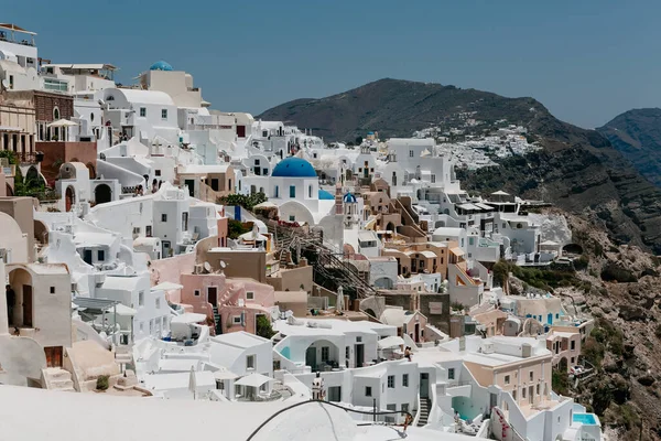 Beyaz Evler Lüks Villalar Oteller Oia Santorini Adası Yunanistan — Stok fotoğraf