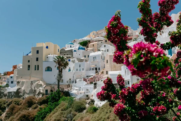 Casas Brancas Moradias Luxo Hotéis Oia Santorini Island Greece — Fotografia de Stock