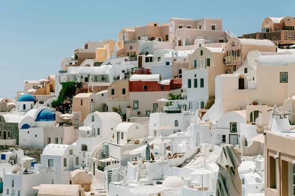 Beyaz Evler Lüks Villalar Oteller Oia Santorini Adası Yunanistan — Stok fotoğraf