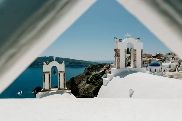 Bílé Domy Luxusní Vily Hotely Oia Santorini Ostrov Řecko — Stock fotografie