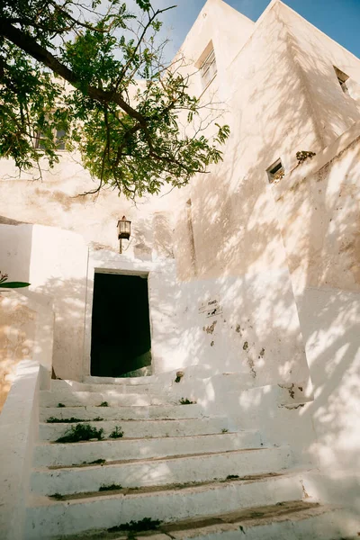 Casas Blancas Típicas Hoteles Oia Isla Santorini Grecia —  Fotos de Stock