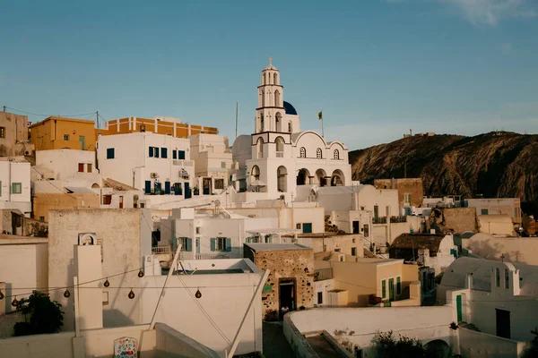 Casas Blancas Típicas Hoteles Oia Isla Santorini Grecia —  Fotos de Stock