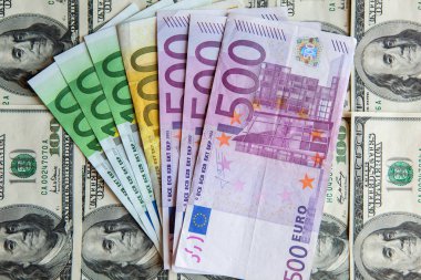 Para arka plan. Euro bono ve bize dolar.