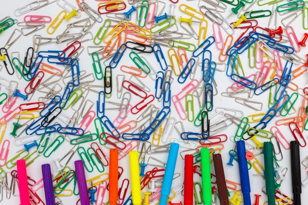A colorful paper clips with 2019 numbers on white background