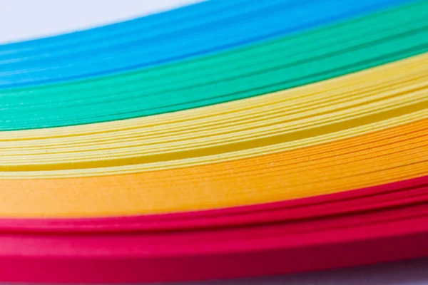 Craft supplies - tapes, papier kleuren van de regenboog, geïsoleerde op wit — Stockfoto