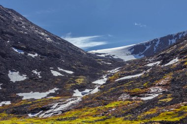 Dağ manzarası. Khibiny dağlar, Murmansk bölgesi, Rusya Federasyonu.