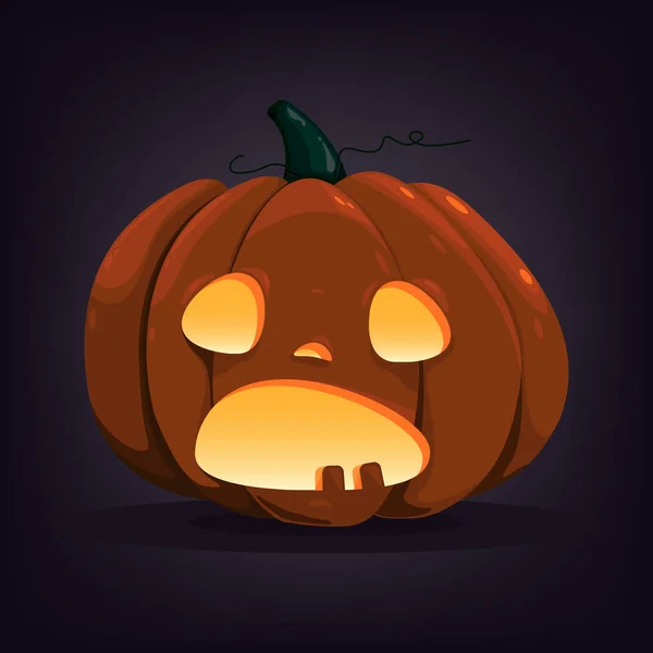 Calabaza Halloween Sobre Fondo Negro — Vector de stock