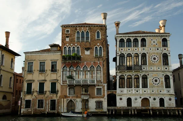 Живописная Архитектура Вдоль Большого Канала Районе Сан Марко Венеция — стоковое фото