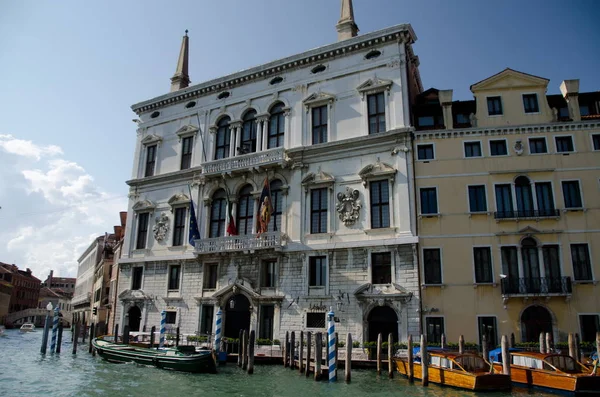 Живописная Архитектура Вдоль Большого Канала Дорсодуро Венеция — стоковое фото