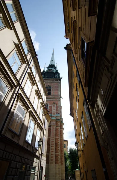 Ulice Pobliżu Tyska Kyrkan Gamla Stan Sztokholm — Zdjęcie stockowe