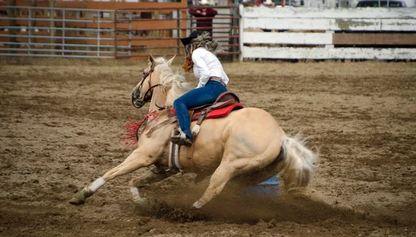 Rodeo Barrel Racing Long Beach Peninsula — Stock Photo, Image