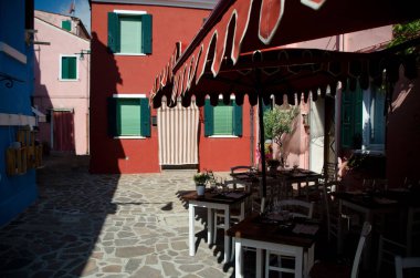 Burano adası, Venedik, Avrupa konusunda renkli evleri