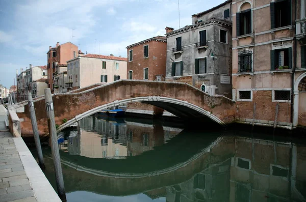 Réflexions Pont Sur Rio Romite Venise — Photo