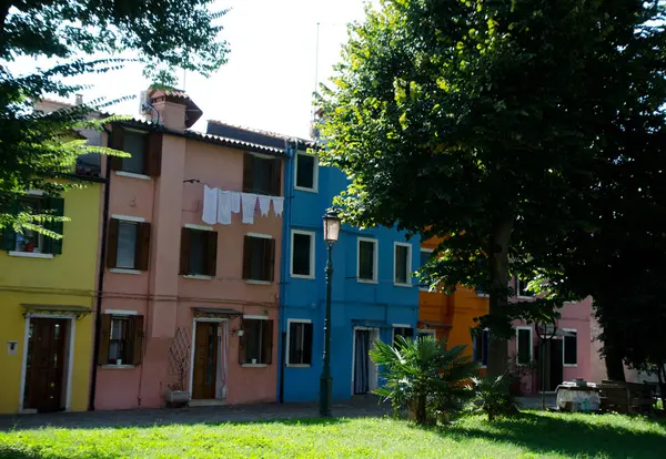 Colorful Houses Burano Island Venice Europe — Stock Photo, Image