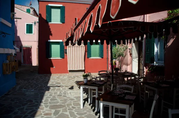 Farbenfrohe Häuser Auf Der Insel Burano Venedig Europa — Stockfoto