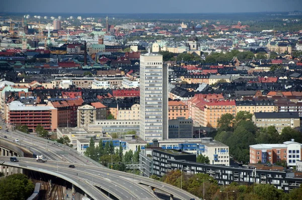 Pohled Město Stockholm Shora Ericsson Globe Švédsko — Stock fotografie