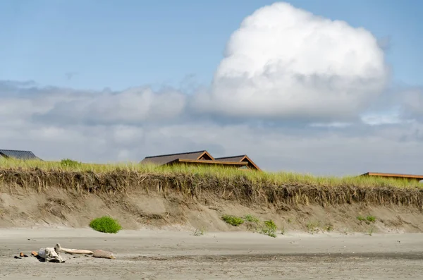 Ψηλές αμμοθίνες κατά μήκος της παραλίας Γουέστπορτ — Φωτογραφία Αρχείου