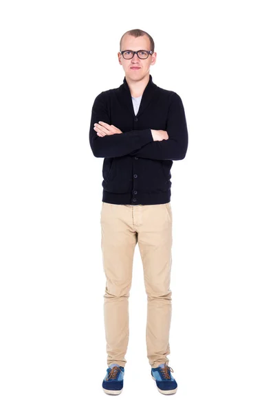 Full Length Portrait Young Handsome Man Student Office Worker Standing — Stock Photo, Image