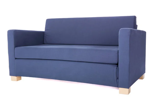 Modernes Zweisitziges Graues Sofa Isoliert Auf Weißem Hintergrund — Stockfoto