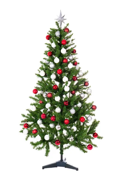 Christmas Tree Colorful Balls Isolated White Background Royalty Free Stock Photos