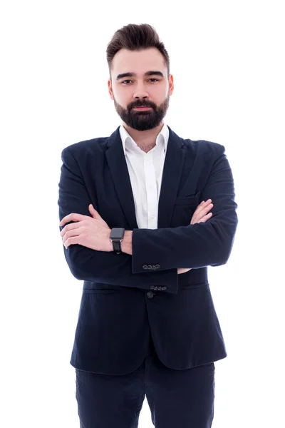 Young Handsome Bearded Businessman Isolated White Background — Stock Photo, Image