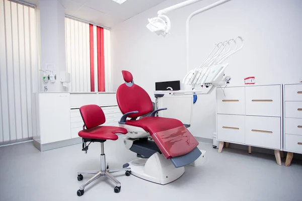 Sfondo Stomatologia Clinica Dentale Luminosa Con Attrezzature Moderne — Foto Stock