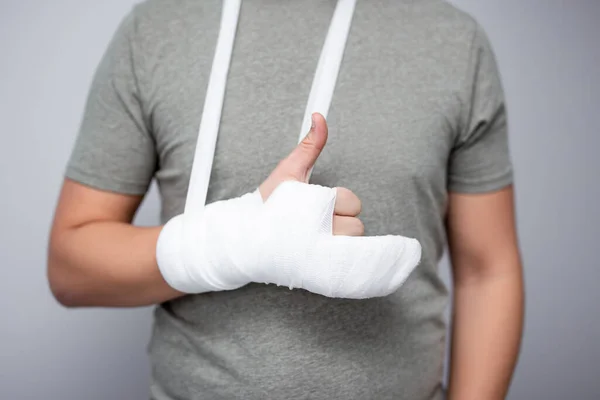 Health Care Injury First Aid Concept Close Male Hand Bandage — Stock Photo, Image