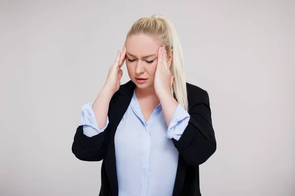 Business Werk Stress Concept Portret Van Vermoeide Gestresste Overwerkte Mooie — Stockfoto