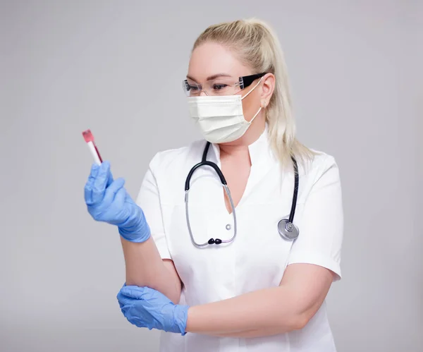 Health Care Medicine Microbiology Corona Virus Pandemic Concept Female Doctor — Stock Photo, Image