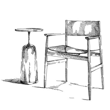 Konforlu modern iç el vektör çizim çizimi.