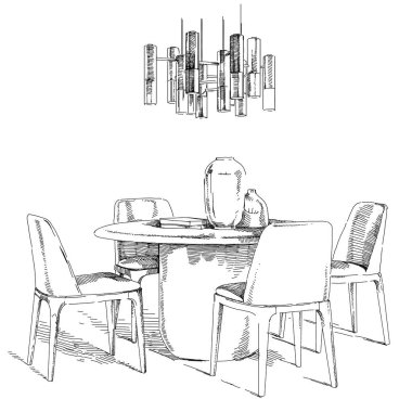 Konforlu modern iç el vektör çizim çizimi.