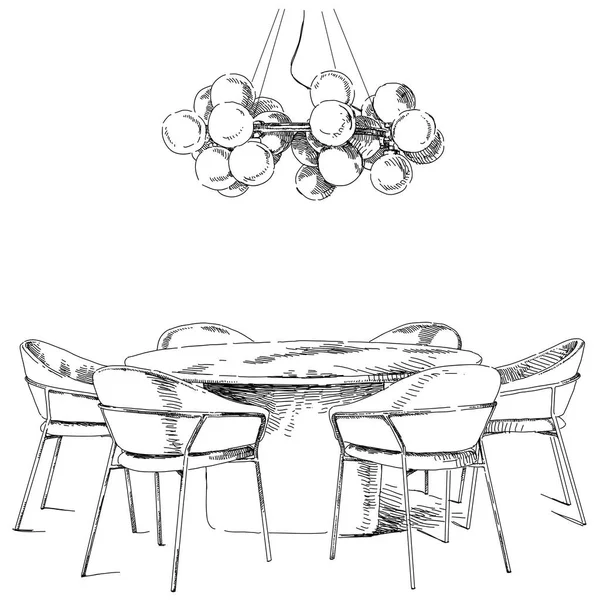 Konforlu modern iç el vektör çizim çizimi.