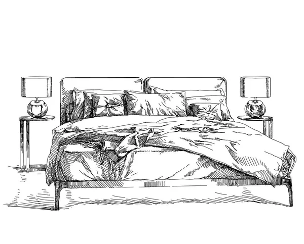 Konforlu modern iç el vektör çizim çizimi.